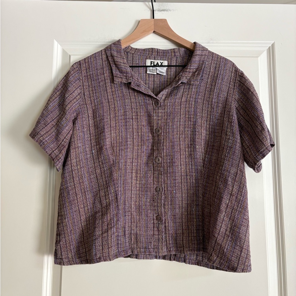 Flax Purple Button Down Shirt